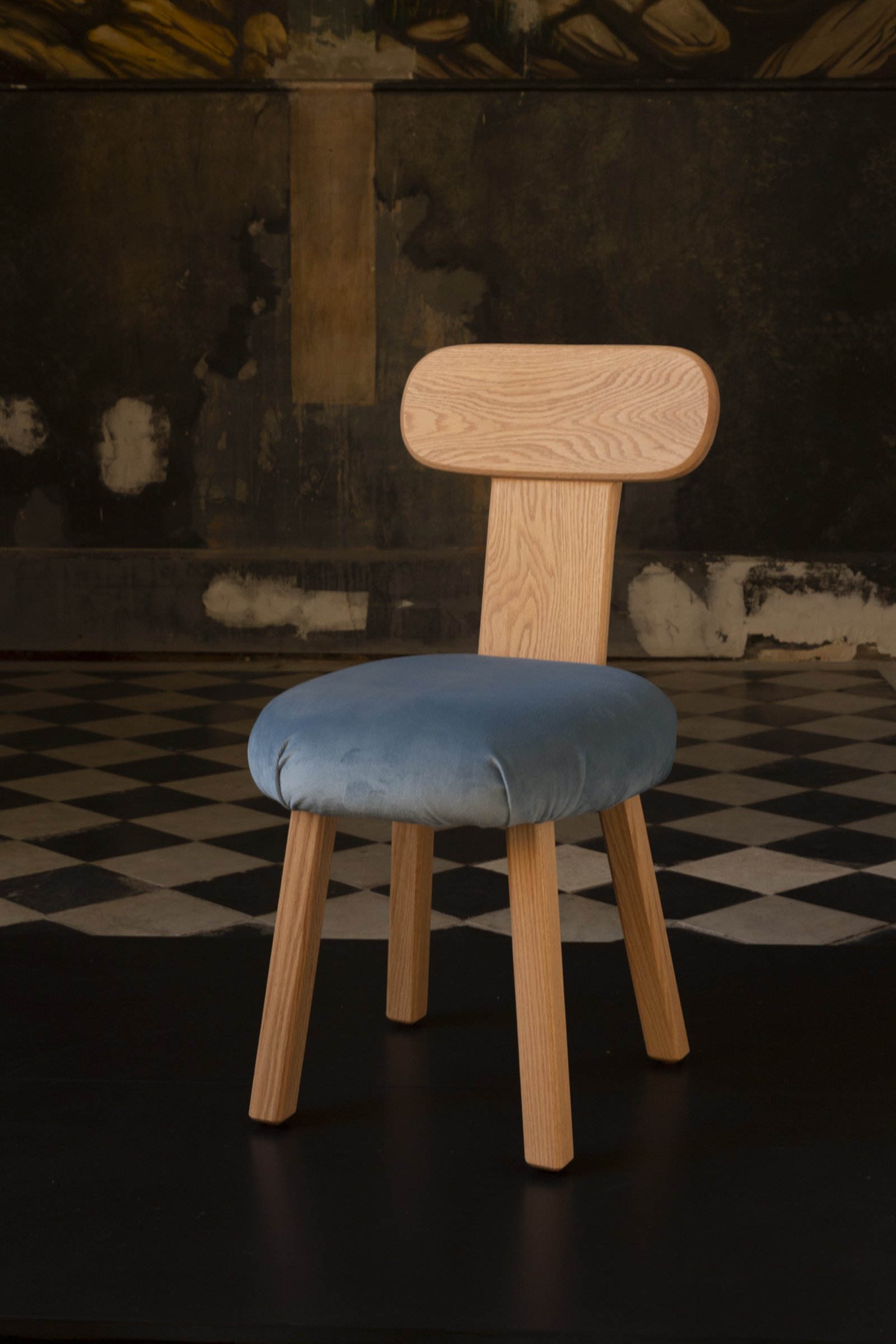 Field Dining Chair rear view showing curved backrest