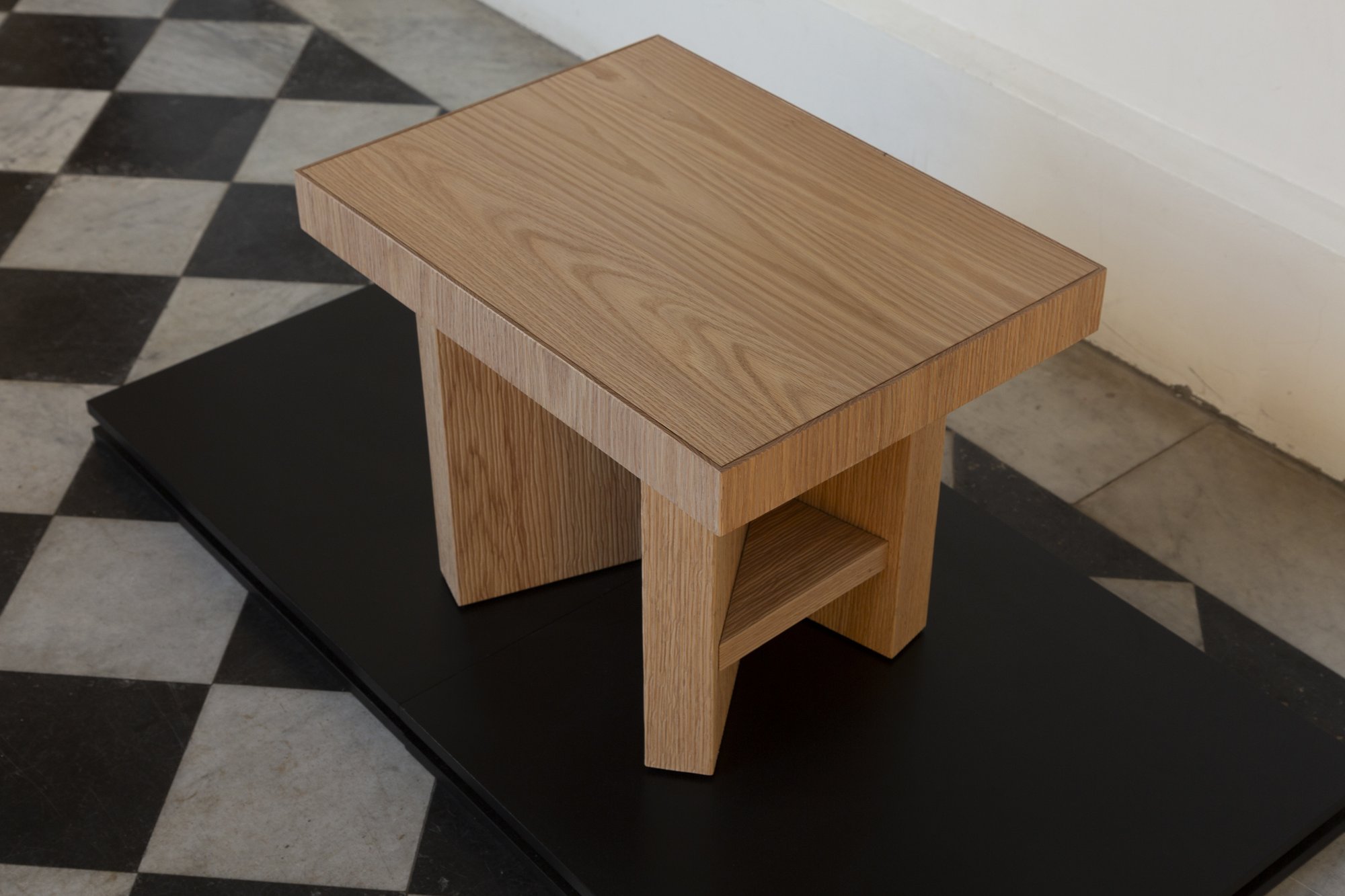 Kibou Bedside in raw stained American Red Oak