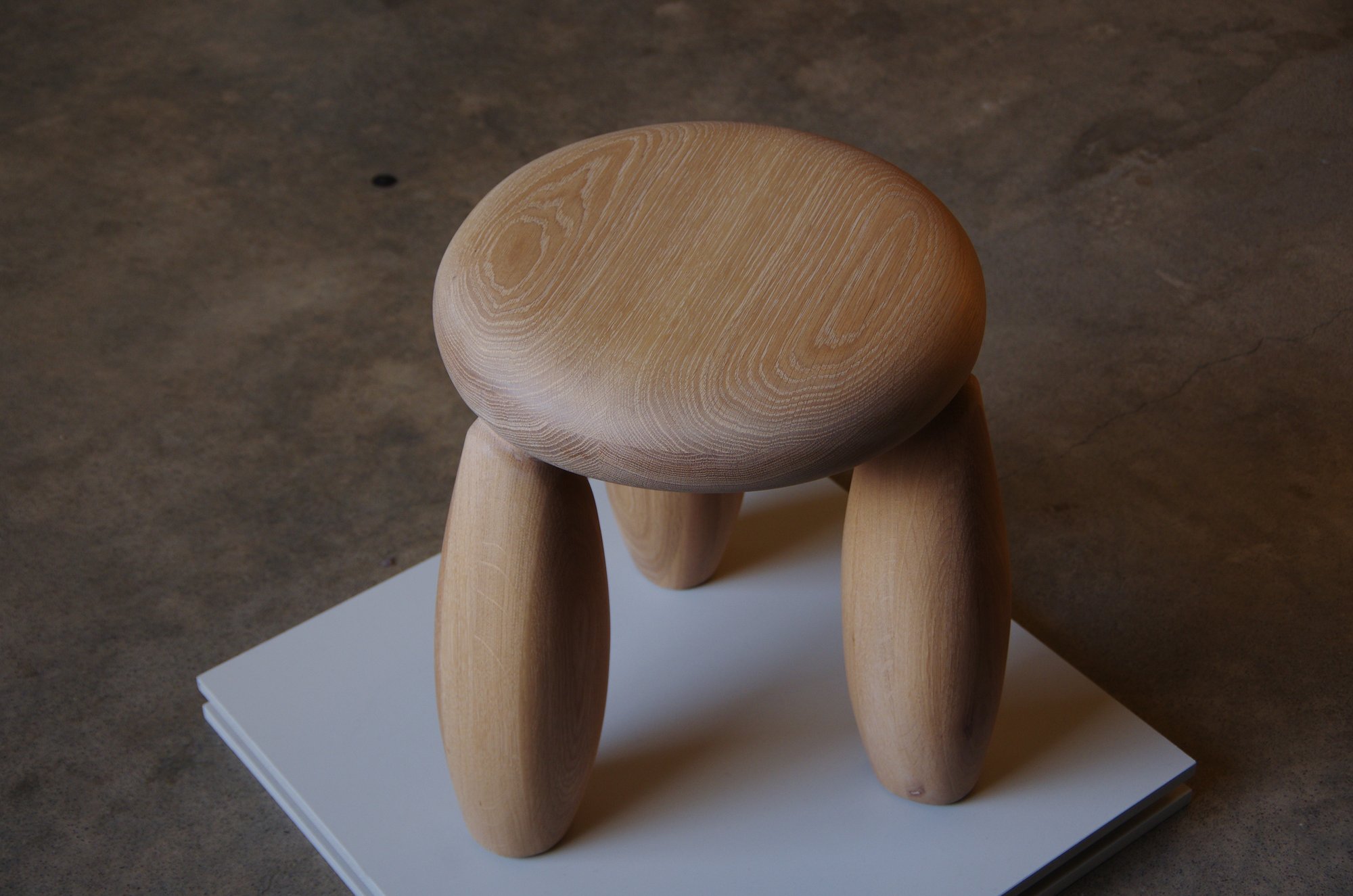 Puff Stool sculpted from American Oak