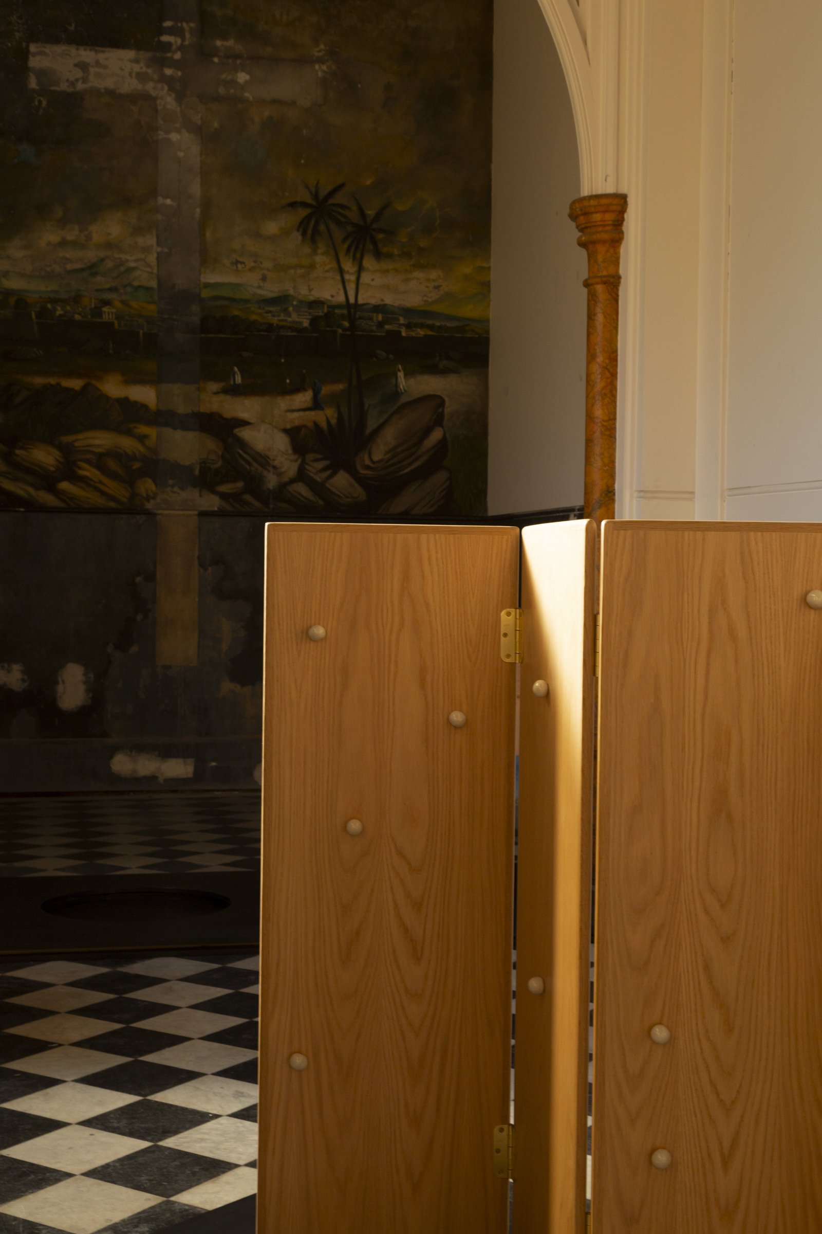 Spotted Room Divider unfolded in an interior